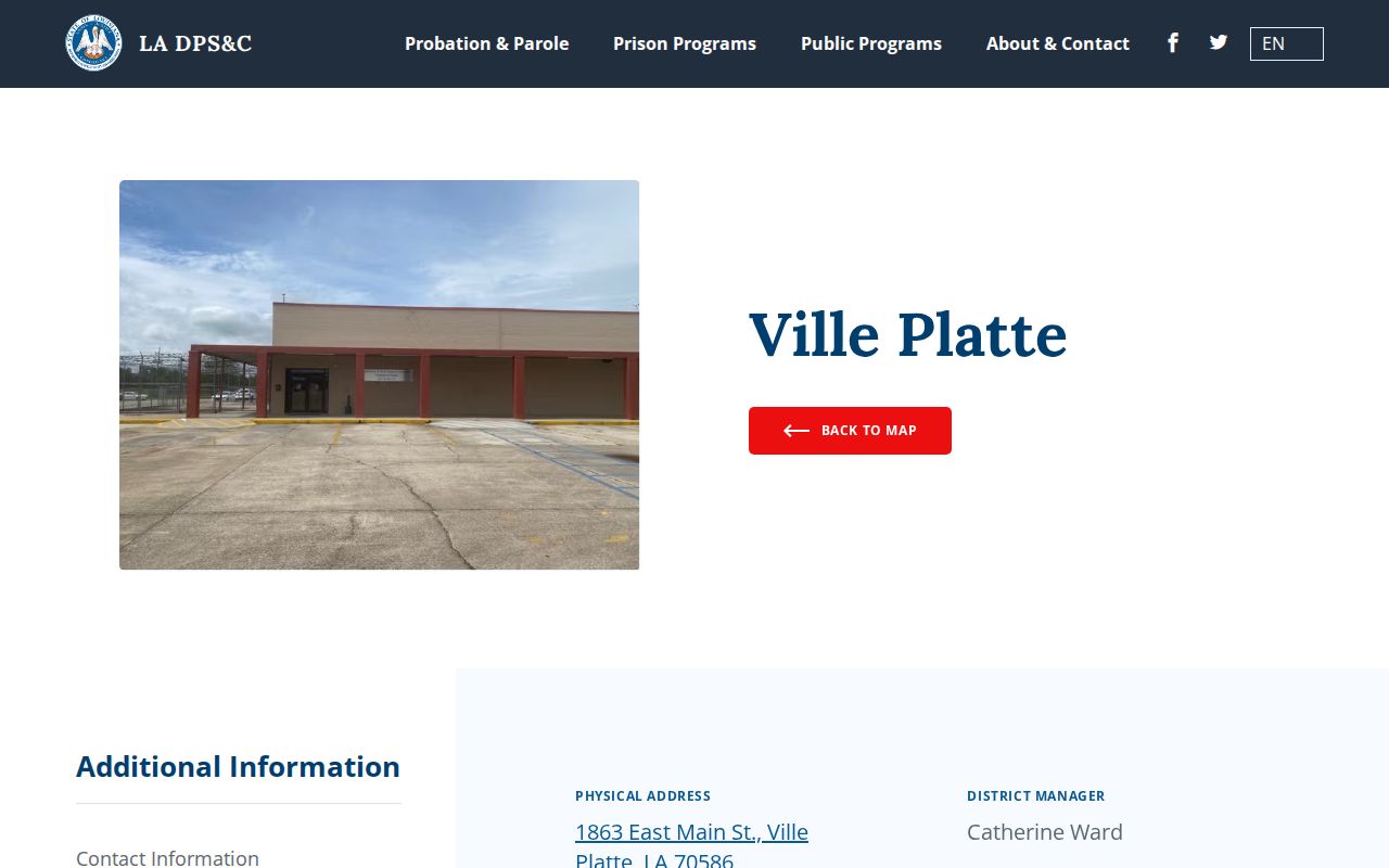 Allen Parish parole and probation Ville Platte district office listing