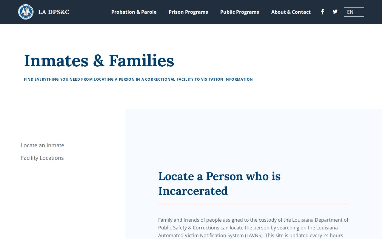 Louisiana DPS and Corrections offender search information for Allen Parish release records
